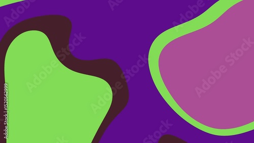 Abstract colorful shapes blending in vibrant hues of purple, green, and pink