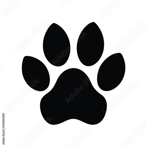 Cat Paw Print Playful Icon Vector Illustration