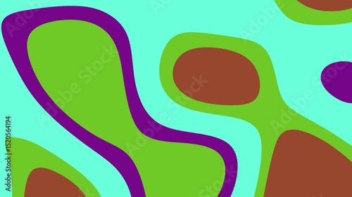 Abstract colorful shapes on a turquoise background, creating a vibrant and playful atmosphere