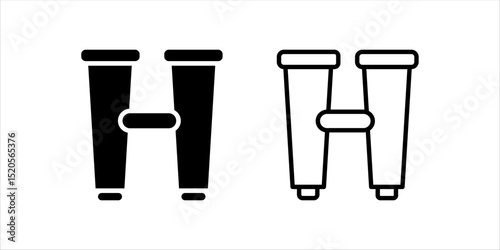 Binoculars line icon  set. vector	on white background
