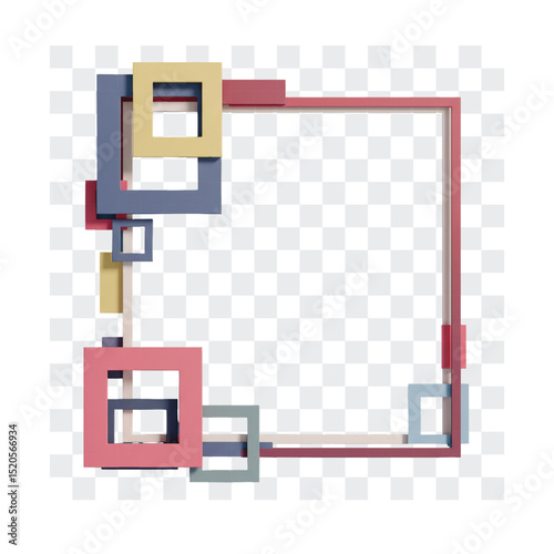 Abstract Geometric Square Frame Border Vector Illustration