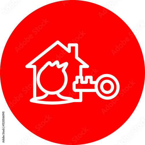 Tenant Vector Line White Circle Red