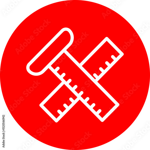 Surveyor Equipment Vector Line White Circle Red