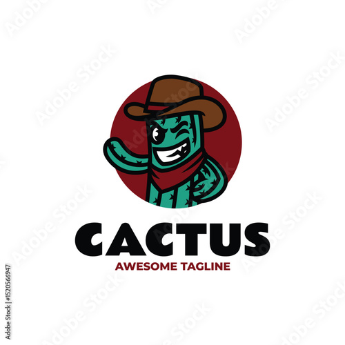 Mascot Cactus Logo Design
