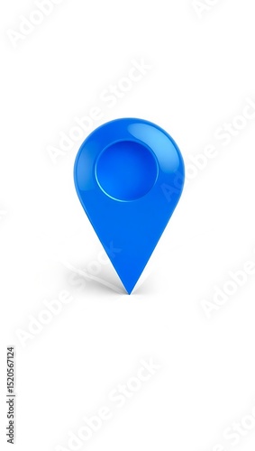 Glossy blue 3d map pointer location icon