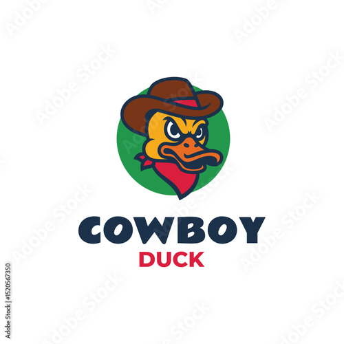 Mascot Cowboy Duck Logo Design