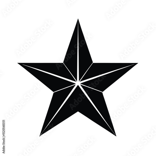 Star with Five Points Bold Silhouette Icon Vector Illustration