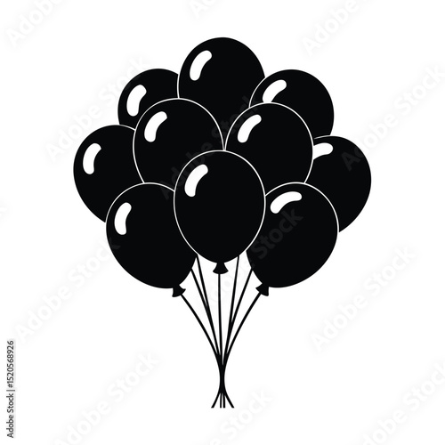Balloon Bouquet Party Icon Vector Illustration