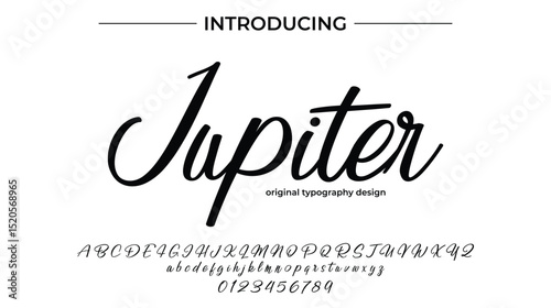 Jupiter Font Stylish brush painted an uppercase vector letters, alphabet, typeface