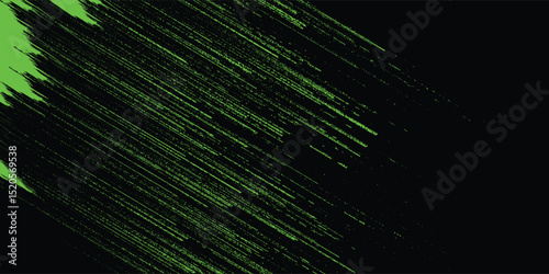 Green vector layout with flat lines  on backround black. Decorative shining illustration with lines on abstract template.