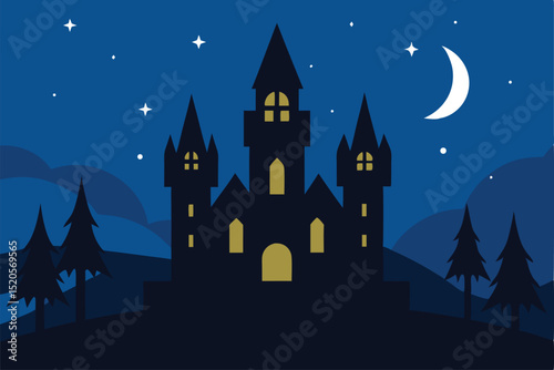 castle on the hill background