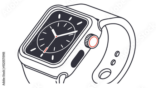 Apple watch vector illustration for smartwatch design and wearable technology concept with clean lines and style