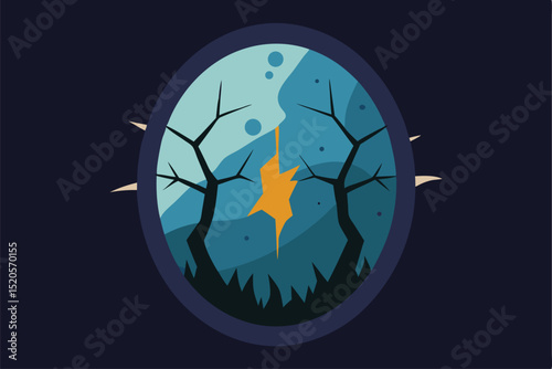 moon and tree