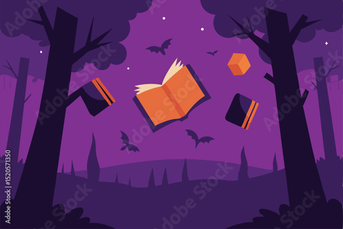 vector illustration of a scary house