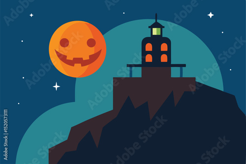 halloween background with castle