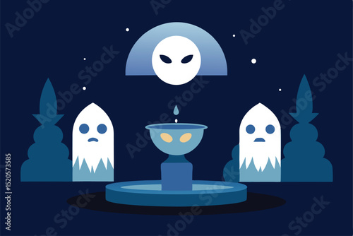 illustration of a halloween ghost