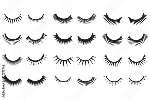 Bold Eyelash Vector Pack Featuring Luxurious and Striking False Lashes