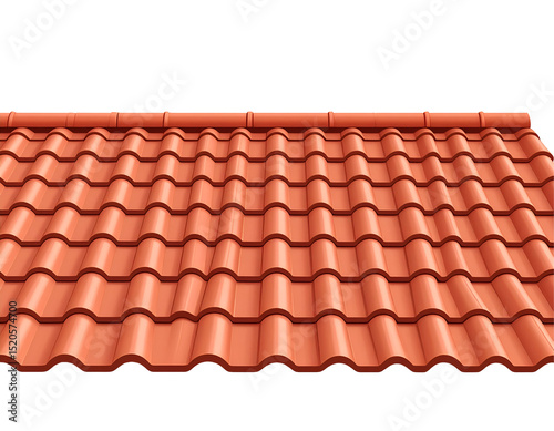 Red clay roof tiles in a repeating pattern