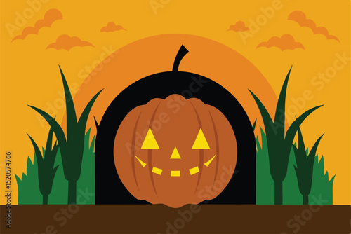 halloween pumpkin in the night