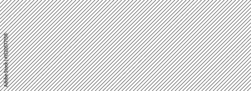 Seamless thin diagonal line pattern. Repeated slash lines background. Black and white angled linear wallpaper. Abstract tilted slanted stripes backdrop. Repeating oblique strip texture. Vector