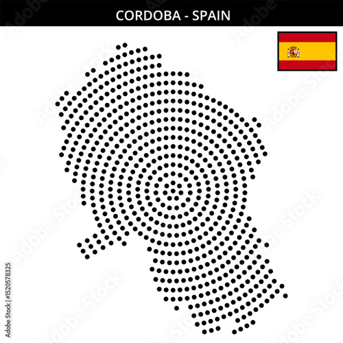 Big circular dotted map of cordoba in Spain