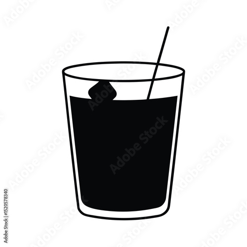 glass of cola with ice