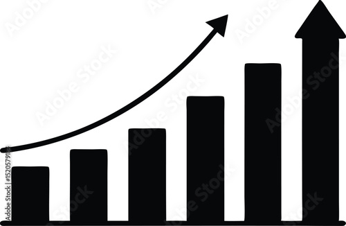 organic traffic graph, bar chart isolated vector
