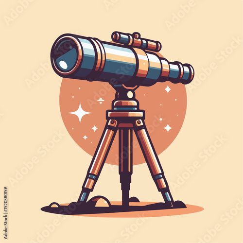 telescope on the sky background