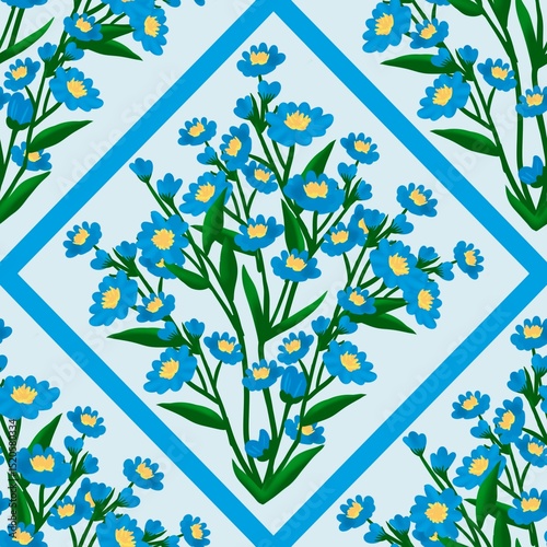 Fototapeta Naklejka Na Ścianę i Meble -  Seamless watercolour and unique floral pattern background for covers, notes, banner. Soft backgrounds colour. Watercolour art work. Flower stalk. Colourful flower.