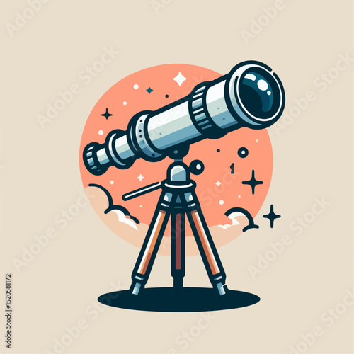 telescope vector illustration