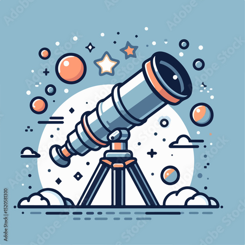 telescope vector illustration