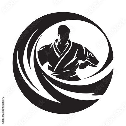  Judo Logo Silhouette. Symbol Judo Vector Images on white background.