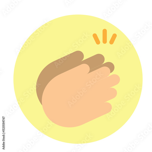 Clapping Hands Emoji Vector Flat Icon Design
