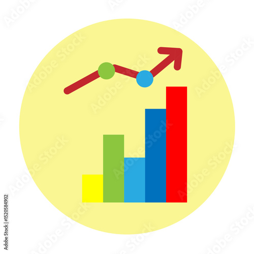 SEO Trend Line Vector Flat Icon Design