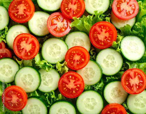 Fresh salad with cucumber and tomatoes