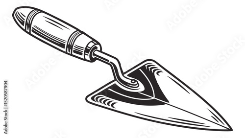Illustration of a pointing trowel for masonry work construction tool vector graphic design element art