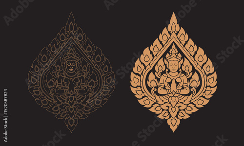 Traditional pattern art drawing. Best art drawing for decoration on background or wall.