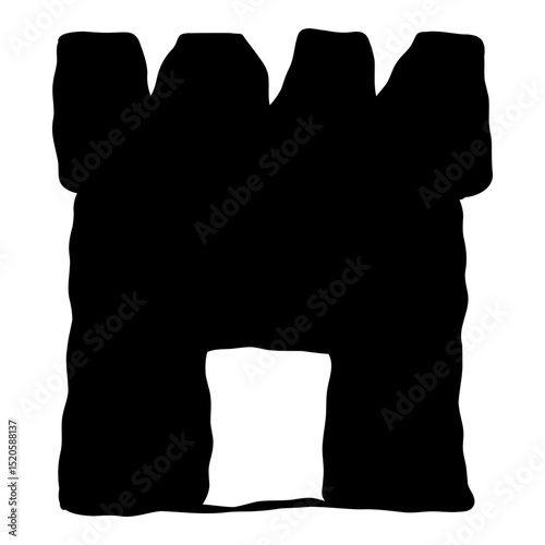 Sandcastle hand drawn icon