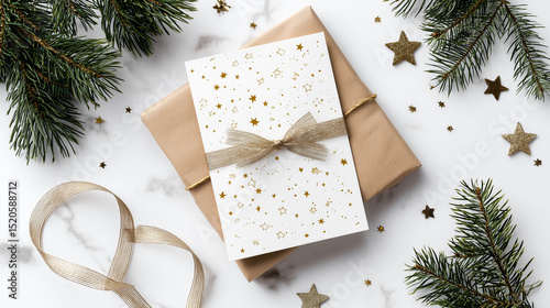 christmas greeting card with christmas tree