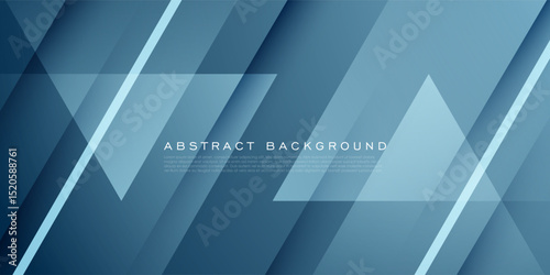 Abstract overlap triangle dark background. Dark blue background with papercut shadow triangle pattern background with lines. Eps10 vector