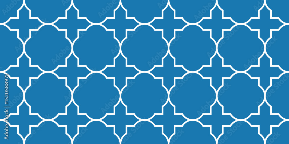 Fototapeta premium Abstract background with quatrefoil shapes. Seamless geometric pattern. 