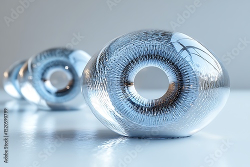 Oval glass sculpture mockup with intricate patterns and translucence

 photo