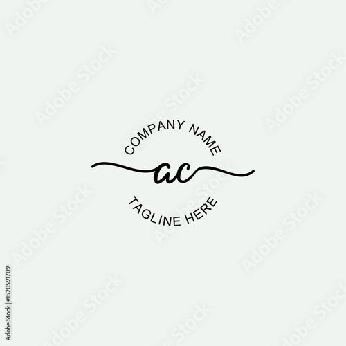 AC Initial Logo Design Vector Template