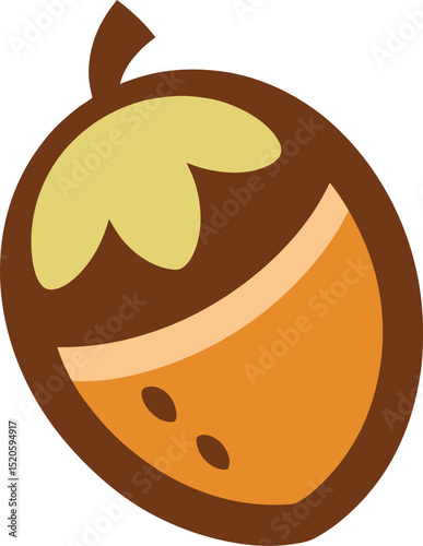bay nut  vector icon on white background  .eps