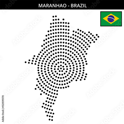 Big circular dotted map of maranhao in Brazil