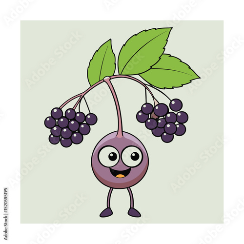 vector illustration of grapes with leaves