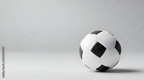 Classic Soccer Ball With Pixelated Design On White Background