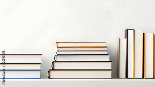 Stacked Books On White Shelf