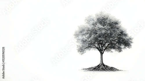 Simple Black And White Tree Illustration