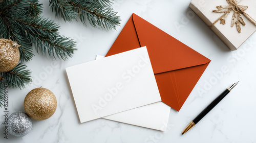 christmas greeting card with christmas tree